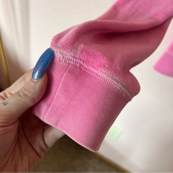 Y2K mcbling bubblegum pink juicy couture rhinestone J zipper velour hoodie - Picture 6 of 10